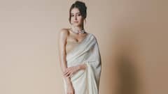 Ananya Panday Keeps It Classic In Gold-Embroidered Masaba Gupta Saree, PICS