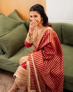 Nimrat Kaur Dazzles In A Rich Red Ethnic Ensemble, See All Photos
