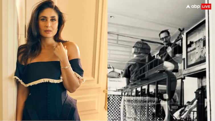 Saif Ali Khan Taimur Ali Khan played guitar Kareena Kapoor shared photo said my personal band कौन है करीना कपूर का पर्सनल गिटार बैंड, बेबो ने तस्वीर शेयर कर फैंस को दिखाई झलक