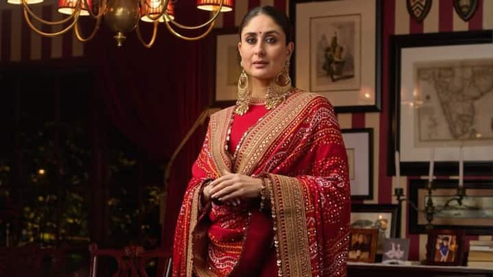 Kareena Kapoor Khan was a vision of a red salwar suit with gorgeous gold embroidery. The straight cut silhouette and elegant tailoring combine simplicity with festive charm. (Image source: Instagram/ Kareenakapoorkhan)