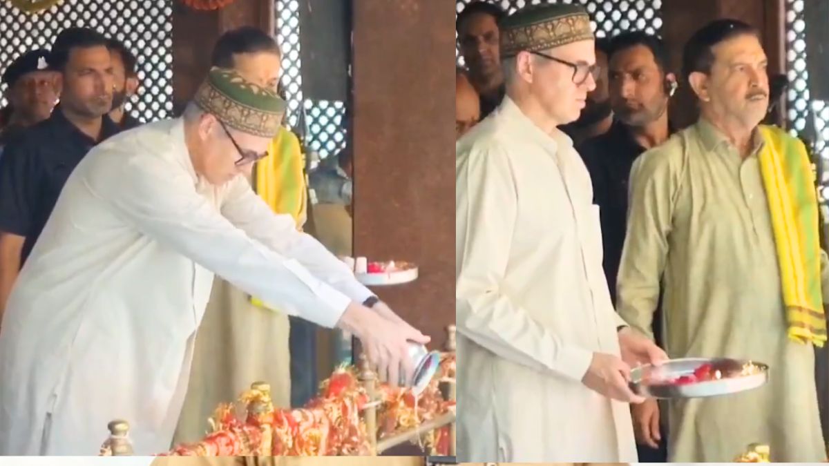 खीर भवानी मंदिर में सीएम उमर अब्दुल्ला, जल चढ़ाया, फूल अर्पित किए और आरती की थाली लेकर मंत्र भी सुने