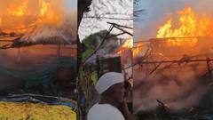 शेतात वीज कोसळून कांद्याची बराख जळाली, आग विझवण्यासाठी बळाराजाची धावाधाव; वादळवाऱ्यात मोठं नुकसान