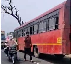 अचानक चालू बसचे चाकच निघाले, चालकाच्या सावधगिरीनं प्रवाशांचे प्राण वाचले