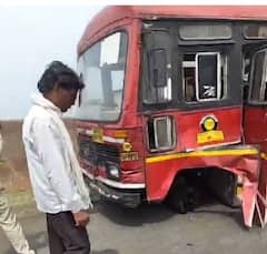 अचानक चालू बसचे चाकच निघाले, चालकाच्या सावधगिरीनं प्रवाशांचे प्राण वाचले