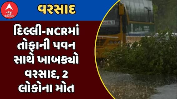 Dehli Rain: દિલ્લી-NCRમાં તોફાની પવન સાથે ખાબક્યો વરસાદ, 2 લોકોના મોત, જુઓ અહેવાલ