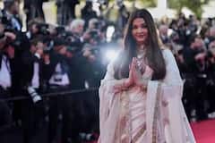 आयव्हरी हँडलूम बनारसी, मल्टीलेयर पिंक ज्वेलरी अन्  भांगात कुंकू; कान्समध्ये ऐश्वर्याचा शाही लूक PHOTO