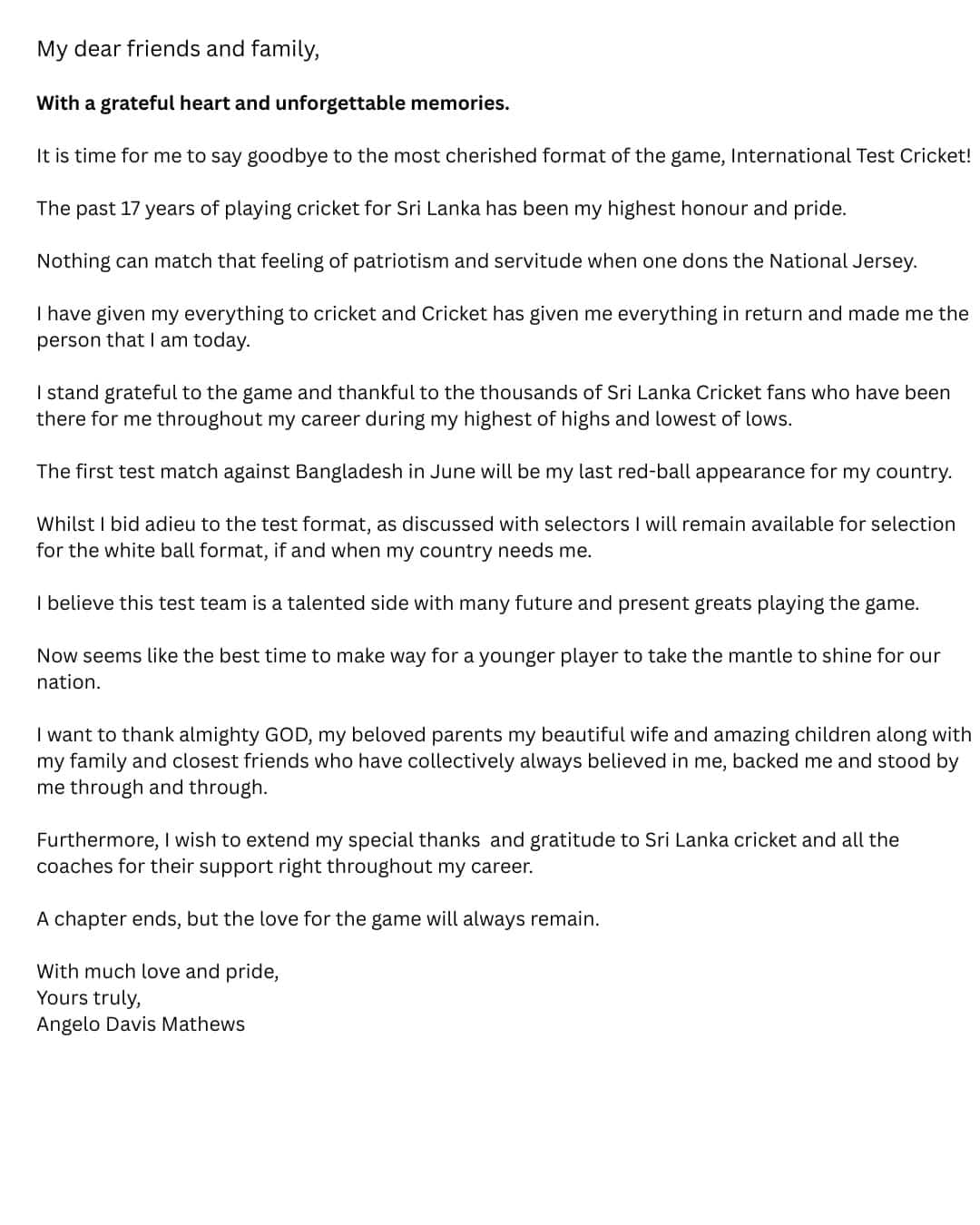 Angelo Mathews Retires: முடிவுக்கு வந்த சகாப்தம்.. ஓய்வை அறிவித்தார் இலங்கை வீரர் ஏஞ்சலோ மேத்யூஸ் - ஷாக்கில் ரசிகர்கள்