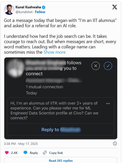 IIT टैग से नहीं, टैलेंट से मिलती है पहचान', लंदन में बसे टेक प्रोफेशनल के सोशल मीडिया पर बयान से मचा बवाल