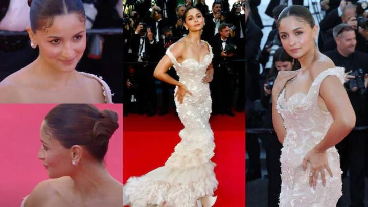 गाऊनच्या हेमलाइनवर ट्यूल रफल्स होते, ज्यामुळे त्याला एक खास आणि क्लासी लुक मिळाला होता.