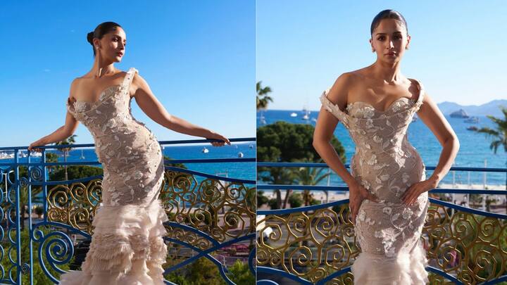 मोत्यांचे कानातले तिच्या लुकला आणखीनच आकर्षक बनवत होते.