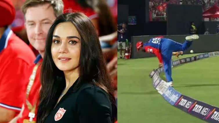 ipl 2025 punjab kings owner preity zinta angry on third umpire after karun nair controversial six PBKS की हार के बाद क्यों भड़की प्रीति जिंटा, रात 3 बजे किस पर निकाली भड़ास? कहा- ऐसी गलती नहीं...
