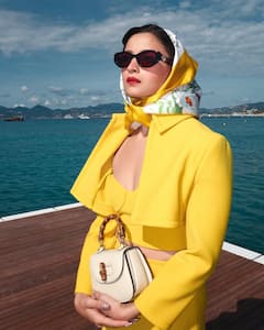 Alia Bhatt Is A 60s Dream In Yellow Gucci Co-ord Set And Silk Scarf At Cannes 2025; PICS