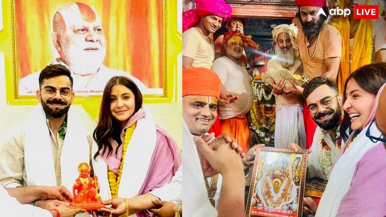 Virat Kohli reached Shri Ram Ayodhya Hanuman Garhi Temple with wife Anushka Sharma before playoff RCB IPL प्लेऑफ से पहले श्रीराम की नगरी अयोध्या पहुंचे विराट कोहली, वाइफ अनुष्का ने भी टेका माथा