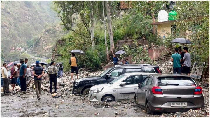 Heavy rains lashed Himachal Pradesh in the past 24 hours, causing temperatures to drop, the meteorological department said on Sunday. (Source: PTI)