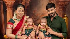 இரட்டை பெண் குழந்தைகளை அறிமுகப்படுத்திய பாடலாசிரியர் சினேகன்