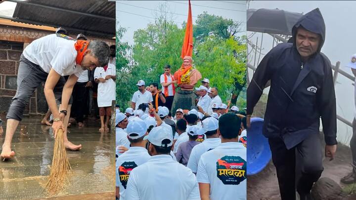 MP Nilesh Lanke : शिवरायांचे गड अन् आपली जबाबदारी, खासदार निलेश लंकेंकडून रायरेश्वर गडावर संवर्धन मोहिम