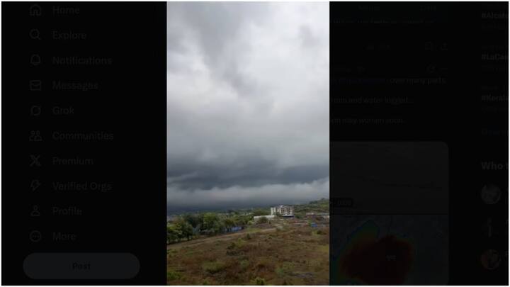 The intensity of the rain reduced around 10 am, but the sky remained overcast. (Source: X)