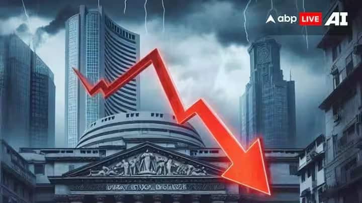 stock market today Sensex crashes over 600 points Nifty 50 closes below 24850 Stock Market Today : ফের বড় পতন বাজারে, সেনসেক্স কমল ৬০০ পয়েন্টের বেশি, আজ এই ৫ কারণে পড়েছে মার্কেট  