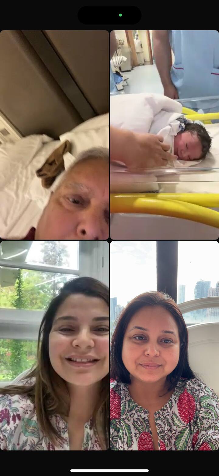 इस तस्वीर को रोहिणी आचार्य ने एक्स पर शेयर किया है. यह वीडियो कॉल का स्क्रीनशॉट है. इसमें दिख रहा है कि वे ऑनलाइन ही लालू यादव से बाद कर रही हैं. बच्चे को देख रही हैं. साथ में तेजस्वी की एक और बहन भी जुड़ी हैं.