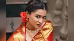Mannara Chopra Stuns In A Regal Red Silk Saree In Latest Photoshoot, See Pics