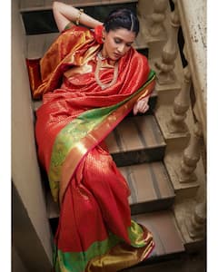 Mannara Chopra Stuns In A Regal Red Silk Saree In Latest Photoshoot, See Pics