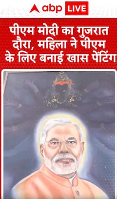 PM Modi’s Gujarat Visit: Woman Presents Special Painting Dedicated to the Prime Minister | ABP NEWS