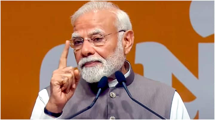 “The entire country stands united against terrorism,” PM Modi said while addressing supporters in Gandhinagar. (Image Source: PTI).