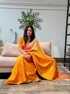 Rashmika Mandanna: రష్మిక మెడలో ఉన్నది మంగళసూత్రం కాదండోయ్... శారీ ఫోటోలు మాత్రం సూపర్