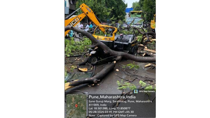 पुण्यात झाड उन्मळून पडल्याने आत्तापर्यंत दुसरा बळी गेला आहे, पुण्यातील निलायम टॉकीजच्या समोर रस्त्यावर झाड पडल्यामुळे रिक्षातील प्रवाशाचा मृत्यू झाला. 76 वर्षीय शुभदा सप्रे नावाच्या महिलेचा मृत्यू झाल्याची घटना घडली.