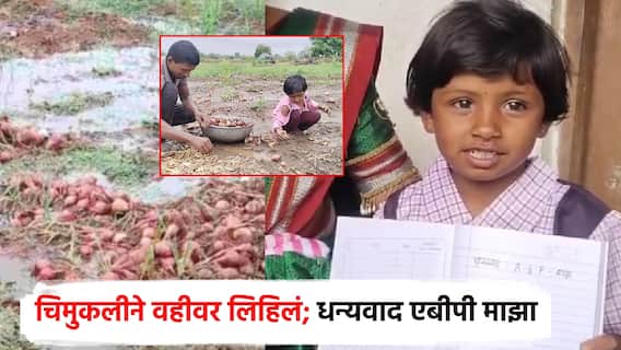 पावसामुळे नुकसान, वडिलांसोबत भिजलेला कांदा उचलणाऱ्या चिमुकलीला मदत; हटके स्टाईलने आनंद व्यक्त