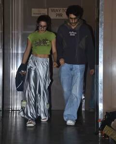 મૂવી ડેટ પર રૂમર્ડ ગર્લફ્રેન્ડ પલક તિવારી સાથે સ્પોર્ટ થયો ઇબ્રાહિમ અલી ખાન