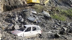 Chilling Video Shows Close Shave For Travellers As Landslide Hits Car In Himachal's Simaur