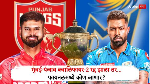 PBKS vs MI Qualifier 2 IPL 2025 : मुंबई-पंजाब क्वालिफायर-2 रद्द झाला तर फायनलमध्ये आरसीबीविरुद्ध कोण भिडणार? IPL प्लेऑफ्सचा नियम काय सांगतो?
