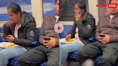 मेट्रो में लगा देसी खाने का तड़का...गोद में थाल लिए दाल चावल खाती दिखी महिला, वीडियो वायरल