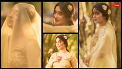 कभी सिर पर लिया दुपट्टा, तो कभी नैनो से चलाए बाण, येलो लहंगे में सोने सी चमकती दिखीं शिवांगी जोशी