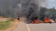 Farmers Set Tyres On Fire As Protests Erupt In Tumukuru Against Hemavathi Express Link Canal Project