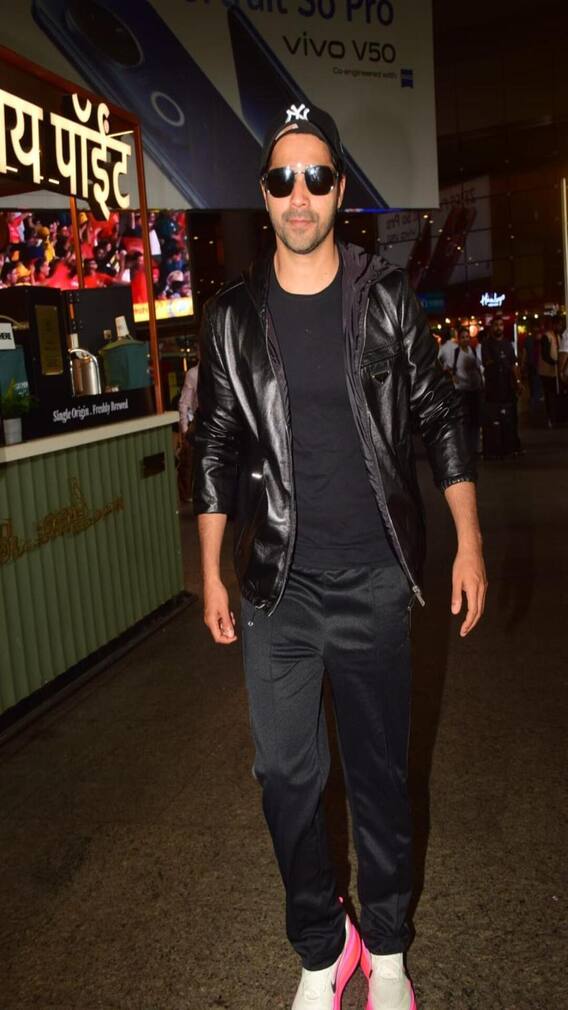 Varun Dhawan Aces Airport Fashion With His Swagger Look