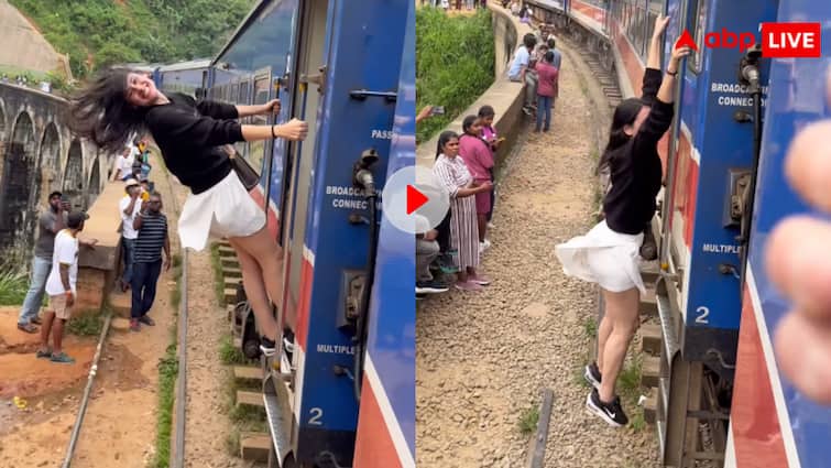 चलती ट्रेन के दरवाजे पर स्टंट कर रही थी लड़की, अचानक फिसला हाथ और फिर…देखें खौफनाक वीडियो