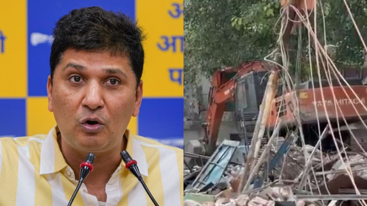 दिल्ली के बारापुला मद्रासी कैंप में गरजा बुलडोजर, AAP नेता सौरभ भारद्वाज बोले- ‘हजारों लोगों के सर से…’