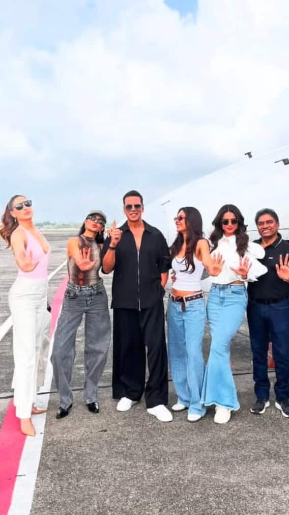 एयरपोर्ट पर हाउसफुल 5 का डैशिंग लुक, स्टार कास्ट ने दिए साथ पोज