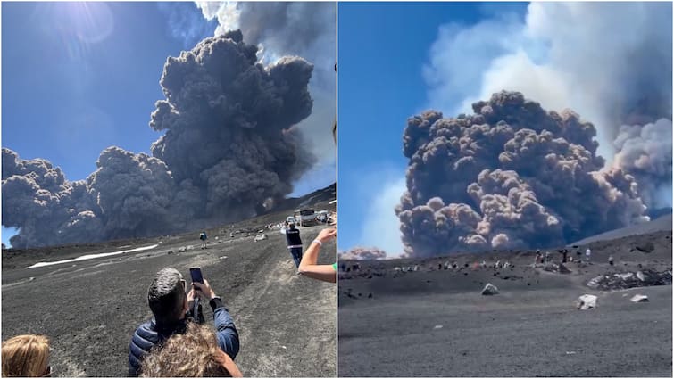 Mount Etna Spews Lava In Biggest Eruption Since 2014; Video Shows Tourists Rushing Downhill