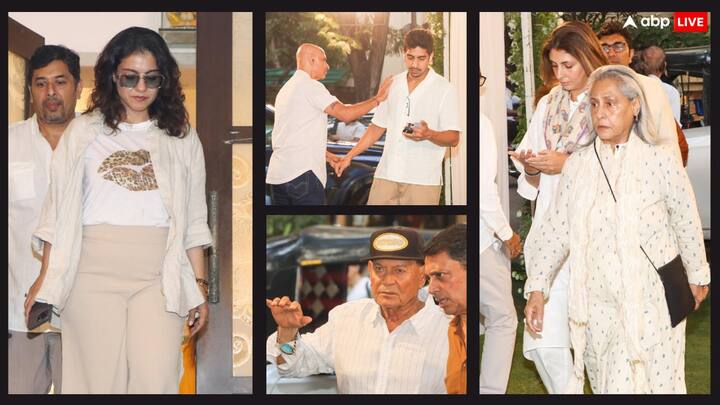 Rono Mukherjee Prayer Meet: काजोल, अयान मुखर्जी और तनीषा मुखर्जी के चाचा रोनो मुखर्जी का हाल ही में निधन हो गया था. आज उनके लिए प्रेयर मीट रखी गई थी जहां बॉलीवुड की दिग्गज हस्तियां भी नजर आईं.