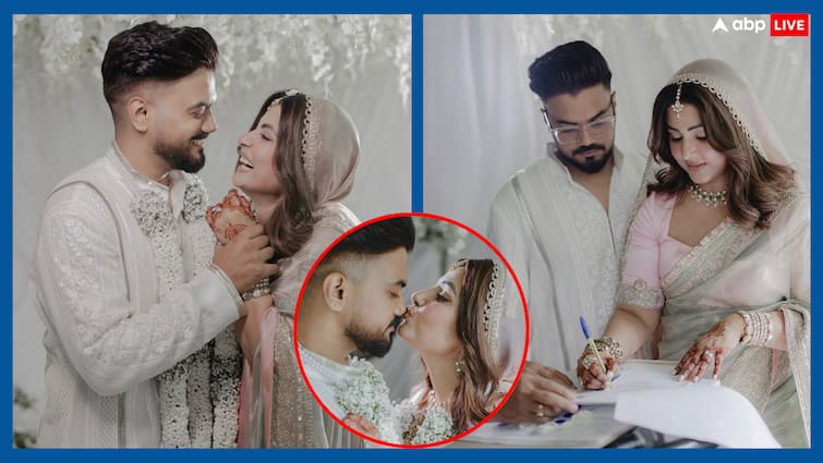  हिना खान ने बॉयफ्रेंड रॉकी जायसवाल संग रचाई शादी, देखें फर्स्ट वेडिंग फोटोज