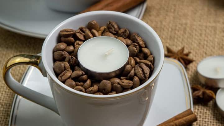 8. Coffee Ground Freshener: Place used or fresh coffee grounds in a bowl or breathable fabric. This natural freshener releases a rich and earthy aroma that's ideal for keeping the musty monsoon air at bay. (Image Source: Pinterest/theussun)