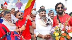আরসিবিকে স্বাগত জানাতে বিমানবন্দরে হাজির উপমুখ্যমন্ত্রী, কোহলির হাতে তুলে দিলেন কন্নড় পতাকা