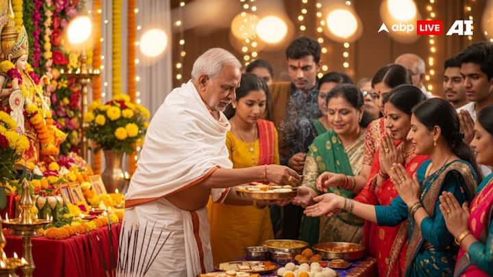 After the worship is completed, distribute the prasad among the people. God has negative energy in the house by keeping offerings of offerings for a long time.