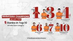 Narayana Students Achieve 5 Top 10 Ranks in JEE Advanced 2025