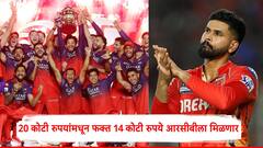 20 कोटी रुपयांमधून फक्त 14 कोटी रुपये आरसीबीला मिळणार; पंजाब किंग्सच्या वाट्याला किती कोटी रुपये येणार?