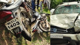 बुलढाण्यात ट्रक-दुचाकी अन् कारचा भीषण अपघात; हायवेवरील तिहेरी दुर्घटनेत तिघांचा मृत्यू