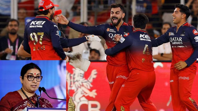 Virat Kohli RCB Champion IPL 2025 Final Smriti Irani congratulated RCB को चैंपियन बनने पर BJP की बड़ी नेता ने दी बधाई, विराट कोहली के लिए कहा - 'सालों पुराना...'